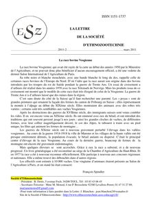 ISSN 1151-1737 LA LETTRE DE LA SOCIÉTÉ D'ETHNOZOOTECHNIE