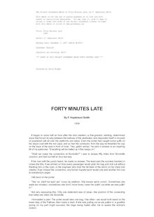 Forty Minutes Late - 1909