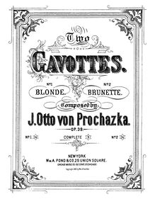 Partition complète, 2 gavottes, No.1 (D major)No.2 (G major), Prochaźka, J. O. von