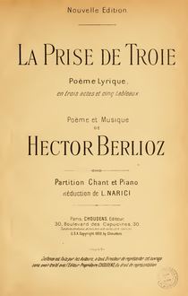 Partition Acts I, II (color), Les Troyens, The Trojans, Berlioz, Hector