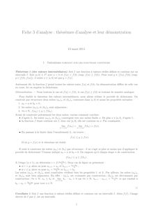 Fiche d analyse theoremes d analyse et leur demonstration