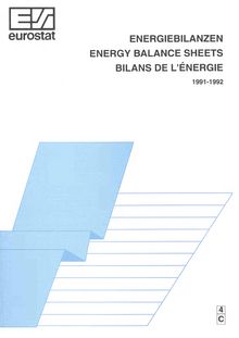 Energy balance sheets 1991-1992