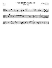 Partition ténor viole de gambe (alto clef), Flatt Consort, The Flat Consort for My Cousin Kemble par Matthew Locke