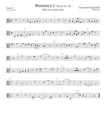 Partition ténor viole de gambe 2, alto clef, Fantasia pour 5 violes de gambe, RC 55
