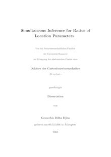 Simultaneous inference for ratios of location parameters [Elektronische Ressource] / von Gemechis Dilba Djira