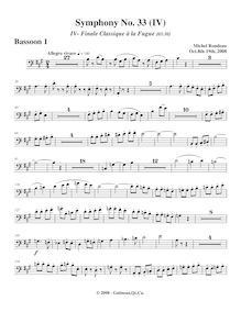 Partition basson 1, Symphony No.33, A major, Rondeau, Michel par Michel Rondeau