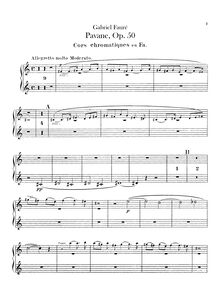 Partition cor 1/2 (F), Pavane, Op.50, F♯ minor, Fauré, Gabriel