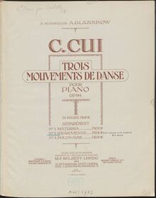 Partition No.2: Krakovienne (color scan), 3 Mouvements de danse