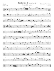 Partition ténor viole de gambe 1, alto clef, Fantasia pour 5 violes de gambe, RC 59