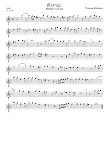 Partition ténor viole de gambe 1 (octave aigu clef), pour First Set of anglais Madrigales to 3, 4, 5 et 6 voix par Thomas Bateson