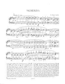 Partition complète, Scherzo No.4, E major, Chopin, Frédéric par Frédéric Chopin