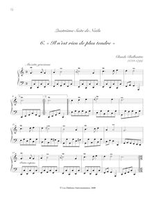 Partition , « Il n’est rien de plus tendre », Recueil de Noëls, Recueil de Noëls formant quatre Suites avec des Variations pour le Clavecin ou le Fortepiano