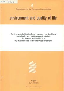 Environmental toxicology research on thallium