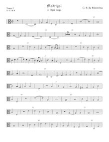 Partition ténor viole de gambe 2, alto clef, 3 madrigaux, Palestrina, Giovanni Pierluigi da