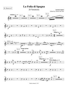 Partition cor 2 (F), 26 Variations on La Folia di Spagna, D minor