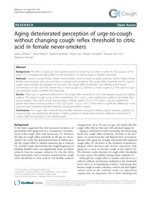 Aging deteriorated perception of urge-to-cough without changing cough reflex threshold to citric acid in female never-smokers