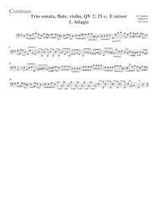 Partition Continuo (unfigured), Triosonata en E minor, QV 2:21, E minor
