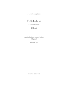 Partition complète, Abendstern, The Evening Star, A minor, Schubert, Franz par Franz Schubert