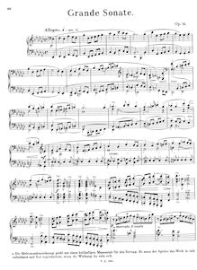 Partition , Allegro, Grande Sonate en E flat, Op.14, E♭ minor, Raff, Joachim