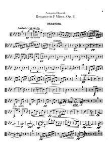 Partition altos, Romance, F minor, Dvořák, Antonín
