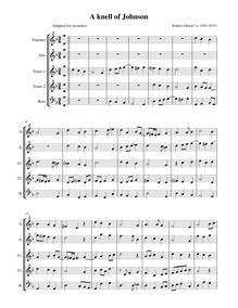 Partition complète (alto notation, SATTB enregistrements), A Knell of Johnson