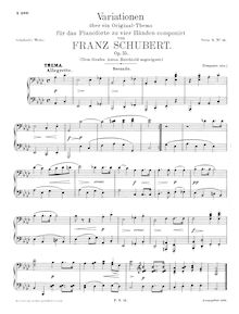 Partition complète, 8 Variations on an Original Theme, D.813, Schubert, Franz par Franz Schubert