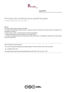 Chronique des tendances de la société française - article ; n°1 ; vol.62, pg 203-232