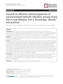 Towards an effective control programme of soil-transmitted helminth infections among Orang Asli in rural Malaysia. Part 2: Knowledge, attitude, and practices