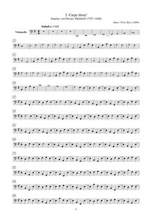 Partition violoncelle, chansons to lyrics by Annette von Droste-Hülshoff par Hans-Peter Beer