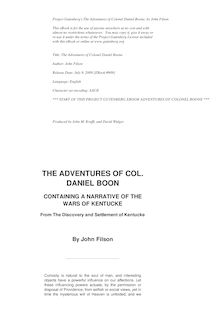 Life and Adventures of Colonel Daniel Boon