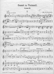 Partition cor 2, violoncelle Concerto, Koncert pro violoncello a orchestr