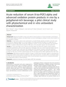 Acute reduction of serum 8-iso-PGF2-alpha and advanced oxidation protein products in vivoby a polyphenol-rich beverage; a pilot clinical study with phytochemical and in vitroantioxidant characterization