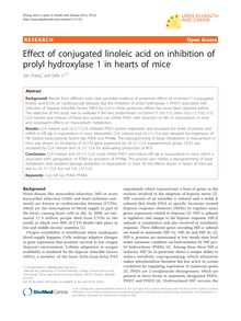 Effect of conjugated linoleic acid on inhibition of prolyl hydroxylase 1 in hearts of mice