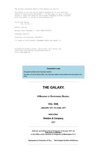 The Galaxy - Vol. 23, No. 1