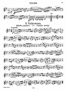 Partition , Folkevise - partition de violon, lyrique pièces, Op.12