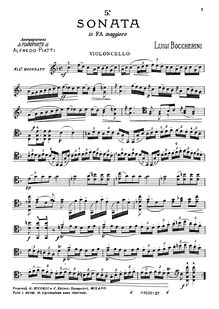 Partition de violoncelle, violoncelle Sonata, G.1, en F major