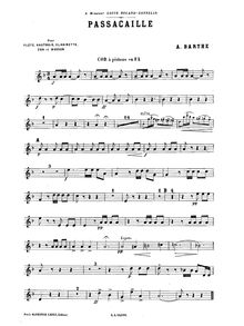 Partition cor en F, Passacaille, Barthe, Adrien