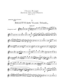 Partition hautbois 1, 2, anglais cor, Antiche danze et arie per liuto