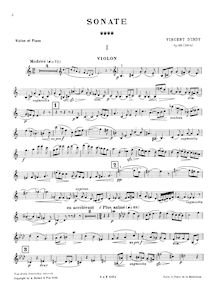 Partition complète et , partie, Sonata pour violon et Piano, Op. 59