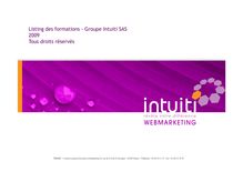 Listing séquences formations - Intuiti - 2009 - TDR