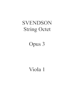 Partition viole de gambe 1, Octet, Op.3, Svendsen, Johan