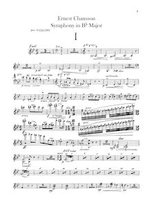 Partition violons II, Symphony en B-flat major, Chausson, Ernest