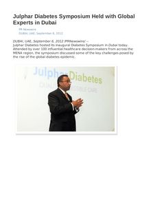 Julphar Diabetes Symposium Held with Global Experts in Dubai