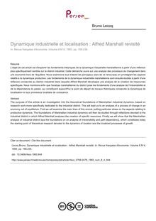 Dynamique industrielle et localisation : Alfred Marshall revisité - article ; n°4 ; vol.8, pg 195-234