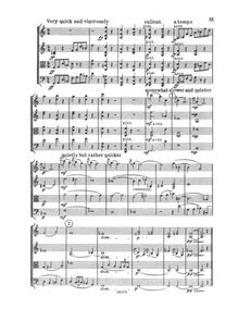 Partition I, Very quick et vigorously - avec bright et elastic mouvement, corde quatuor en E minor, RT viii/8