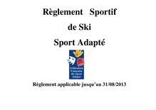 Ski - Règlement Sportif de Ski Sport Adapté