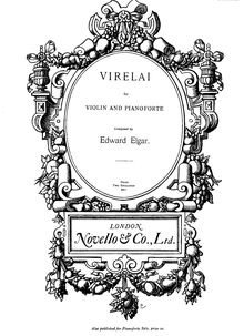 Partition de piano, 3 pièces pour violon et Piano, Op.4 par Edward Elgar