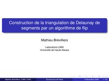 Construction de la triangulation de Delaunay de segments par ...