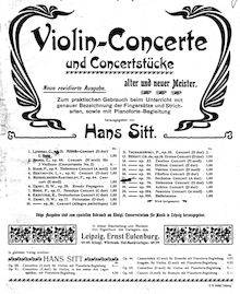 Partition de piano, violon Concerto No.6, A major, Bériot, Charles-Auguste de