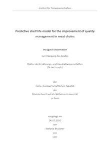 Predictive shelf life model for the improvement of quality management in meat chains [Elektronische Ressource] / von Stefanie Bruckner